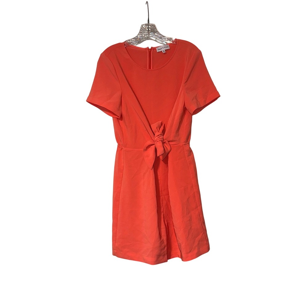 Gibson Latimer Romper Womens Medium Coral Pink Polyester Spandex Front Tie Short
